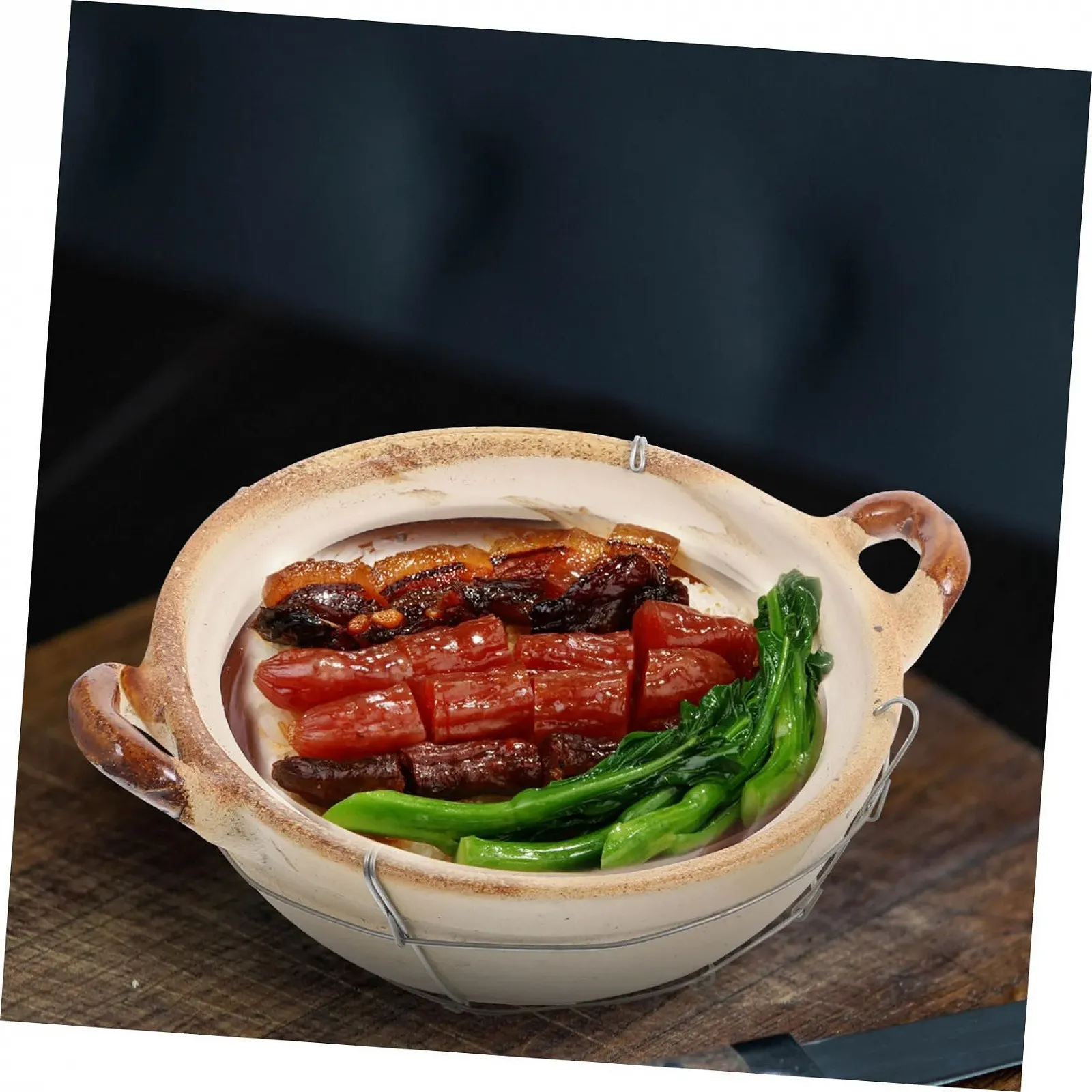 Керамічна каструля Amosfun З ручкою 0,5 л Жаростійка З отвором для пари, фото №8