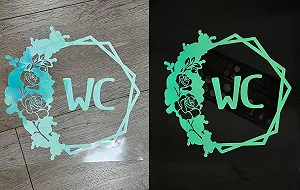 Наклейка на двері туалету WandSticker4U Світна Квіткова гілка 30 x 30 см - Фото 1