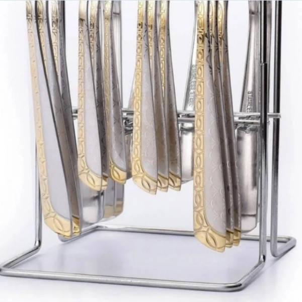 Набор столовых приборов 24 предмета на подставке Top Kitchen С Серебро, фото №1