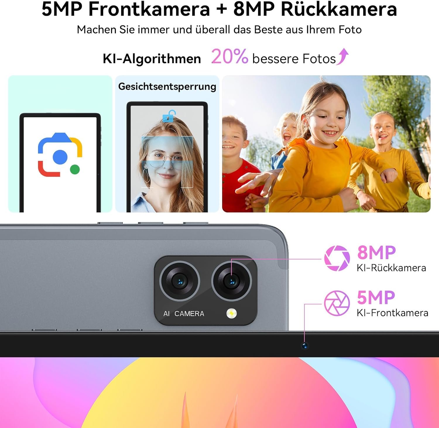 Планшет 10" TABWEE T20 (8+16)/256Gb 8 ядер Android 15 5000 mAh Сірий, фото №4