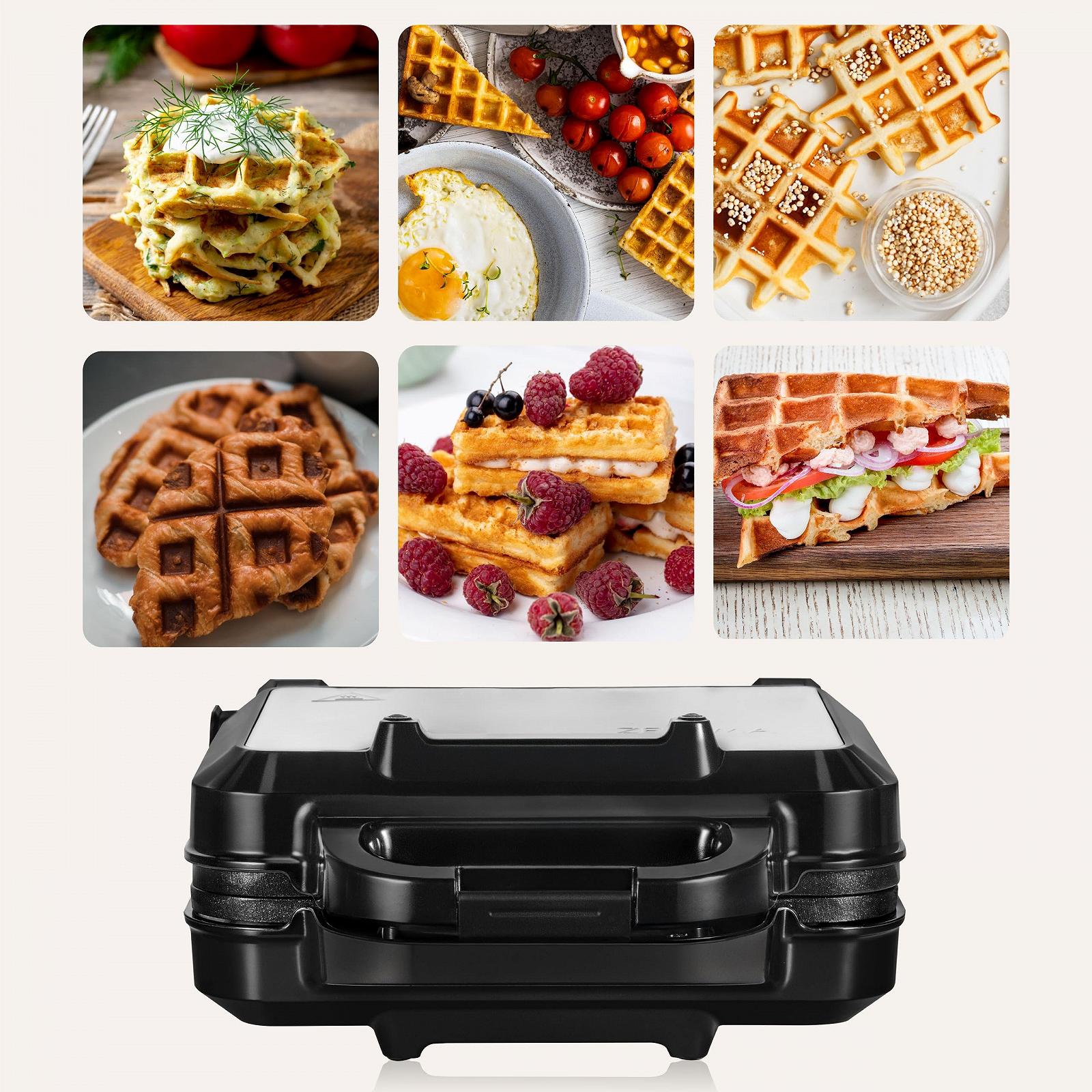 Вафельница ZEEGMA GOFREE CHEF PRO 1200 Вт Бельгийская Двойная Вертикальная Антипригарное покрытие Регулировка температуры Индикатор режима ожидания, фото №5