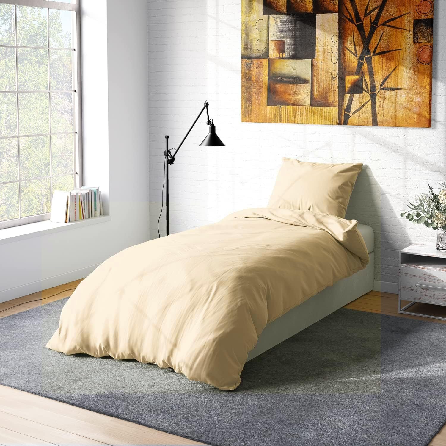 Постільний комплект Mako Satin 135 x 200 см, 155 x 220 см, 200 x 200 см, 200 x 220 см, розмір: 135 x 200 см, колір: натуральний, фото №2