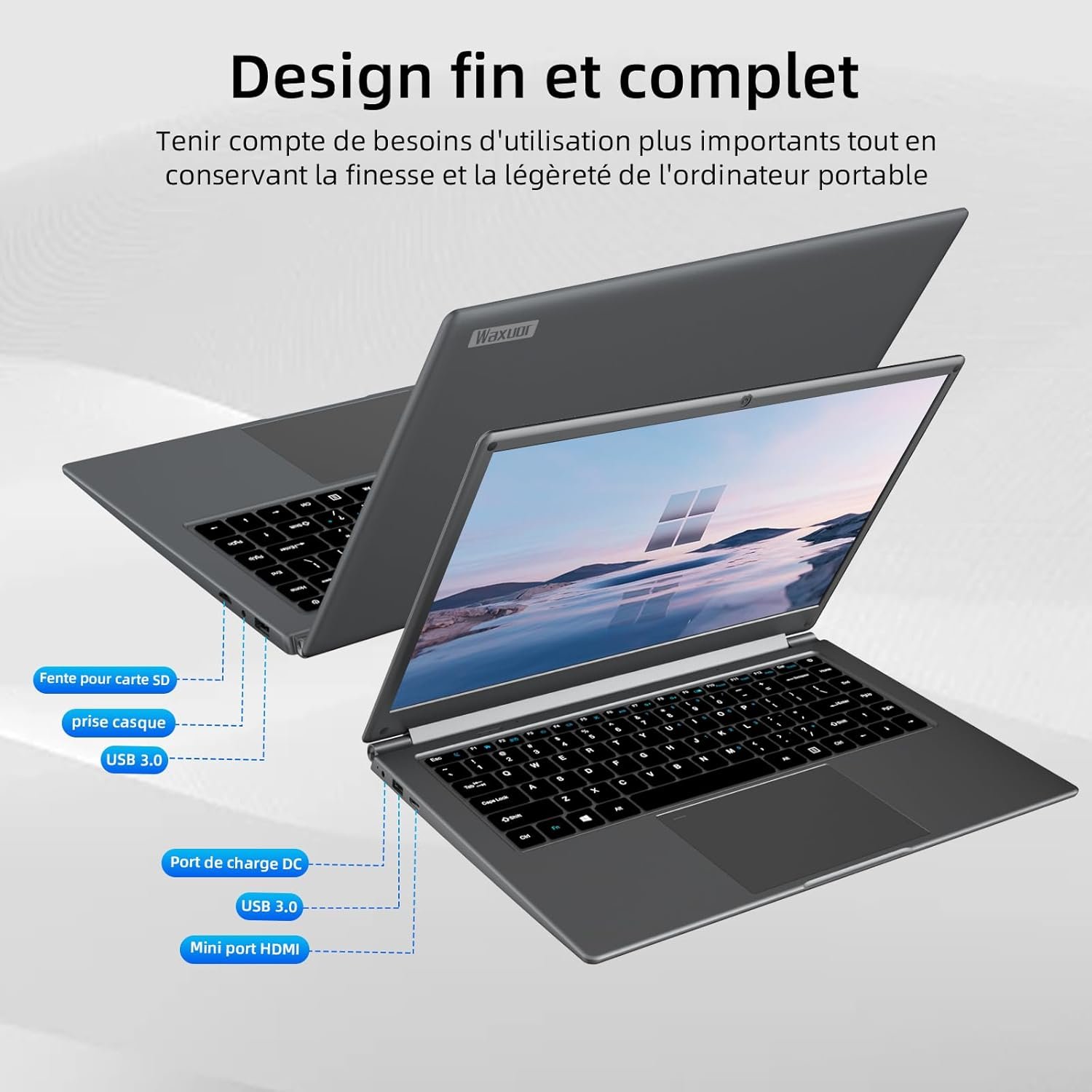 Ноутбук 15.6'' Waxuor Leadbook T15 Intel Celeron N3450 RAM 4GB SSD 128GBB Win11 (UKR), фото №4