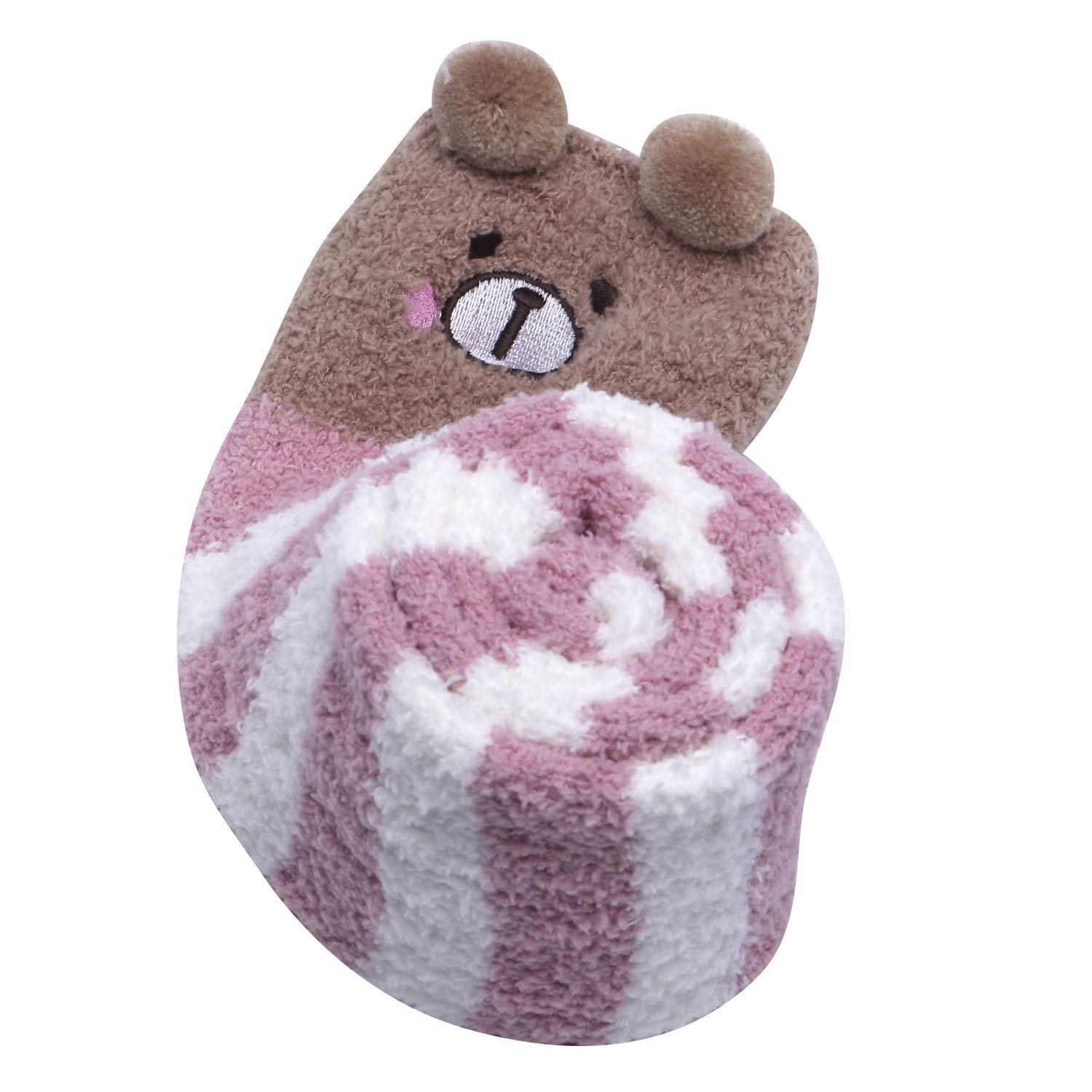 Гольфы LittleForBig С животными из кораллового вельвета в полоску, 2 пары, фото №4