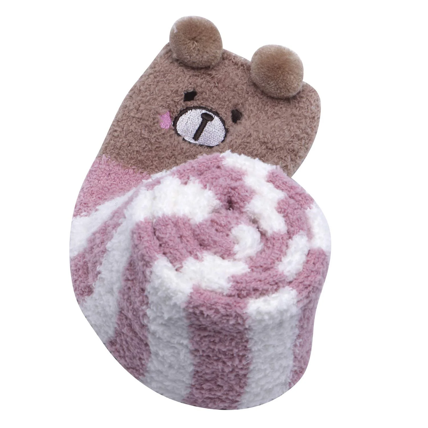 Гольфы LittleForBig С животными из кораллового вельвета в полоску, 2 пары, фото №4