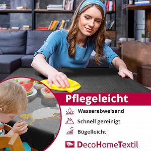 Скатертина прямокутна DecoHomeTextil TD з ефектом льону захистом від плям 160 x 110 см synthetic.ua - Фото 1