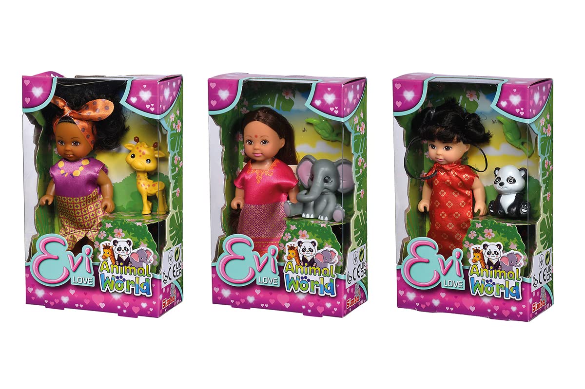 Лялька Simba Evi Love Animal World Міні лялька 12 см в образі Слоненяти, Жирафа чи Панди (один предмет в асортименті), фото №6