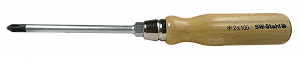 Отвертка с деревянной ручкой SW-STAHL 30752L, крестовая, PZ2 x 100 мм - Фото 1