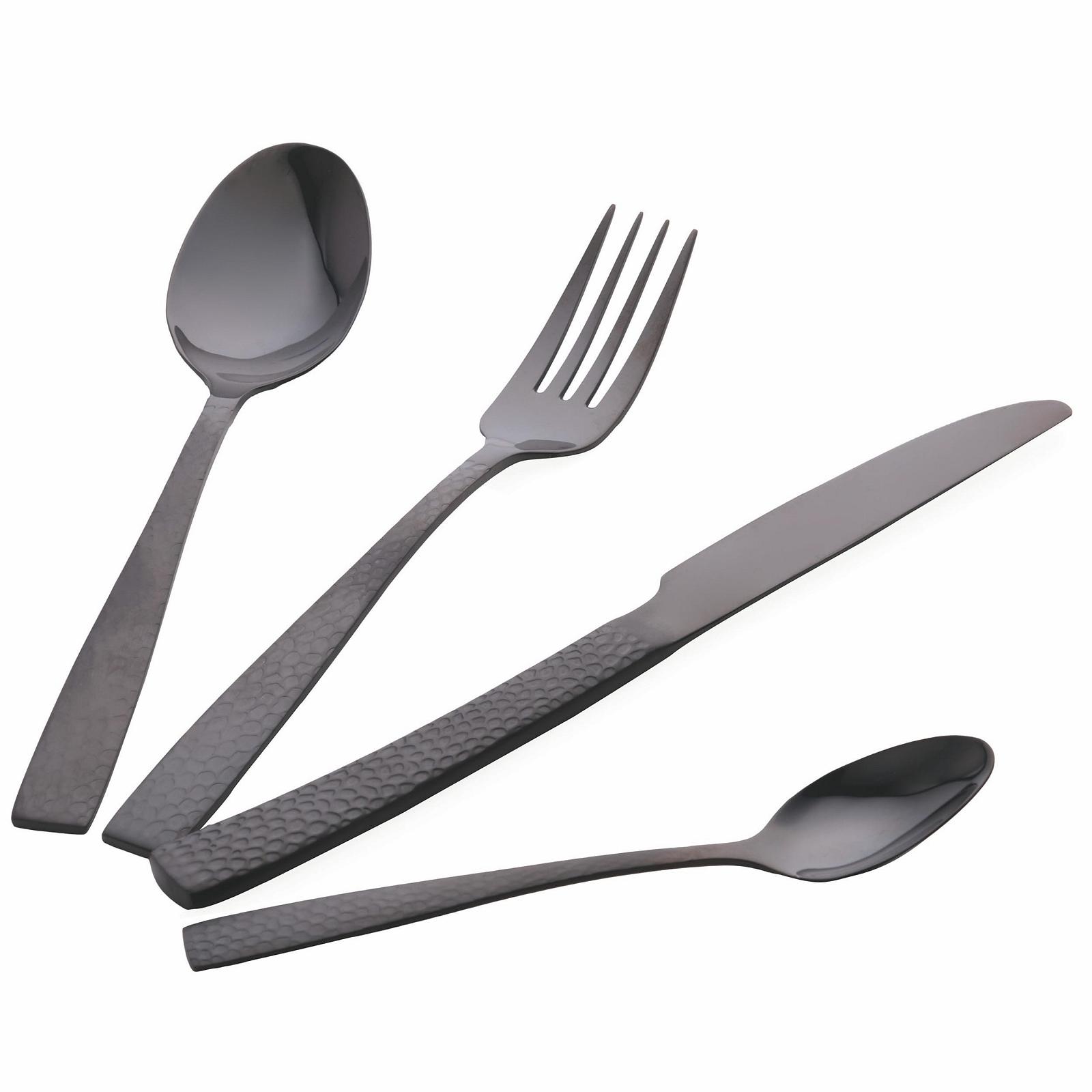 Набор столовых приборов Bali Sibilla Полированная нержавеющая сталь, 24 предмета, ручки с кованым эффектом, фото №3 Набор столовых приборов Bali Sibilla Полированная нержавеющая сталь, 24 предмета, ручки с кованым эффектом, фото №3