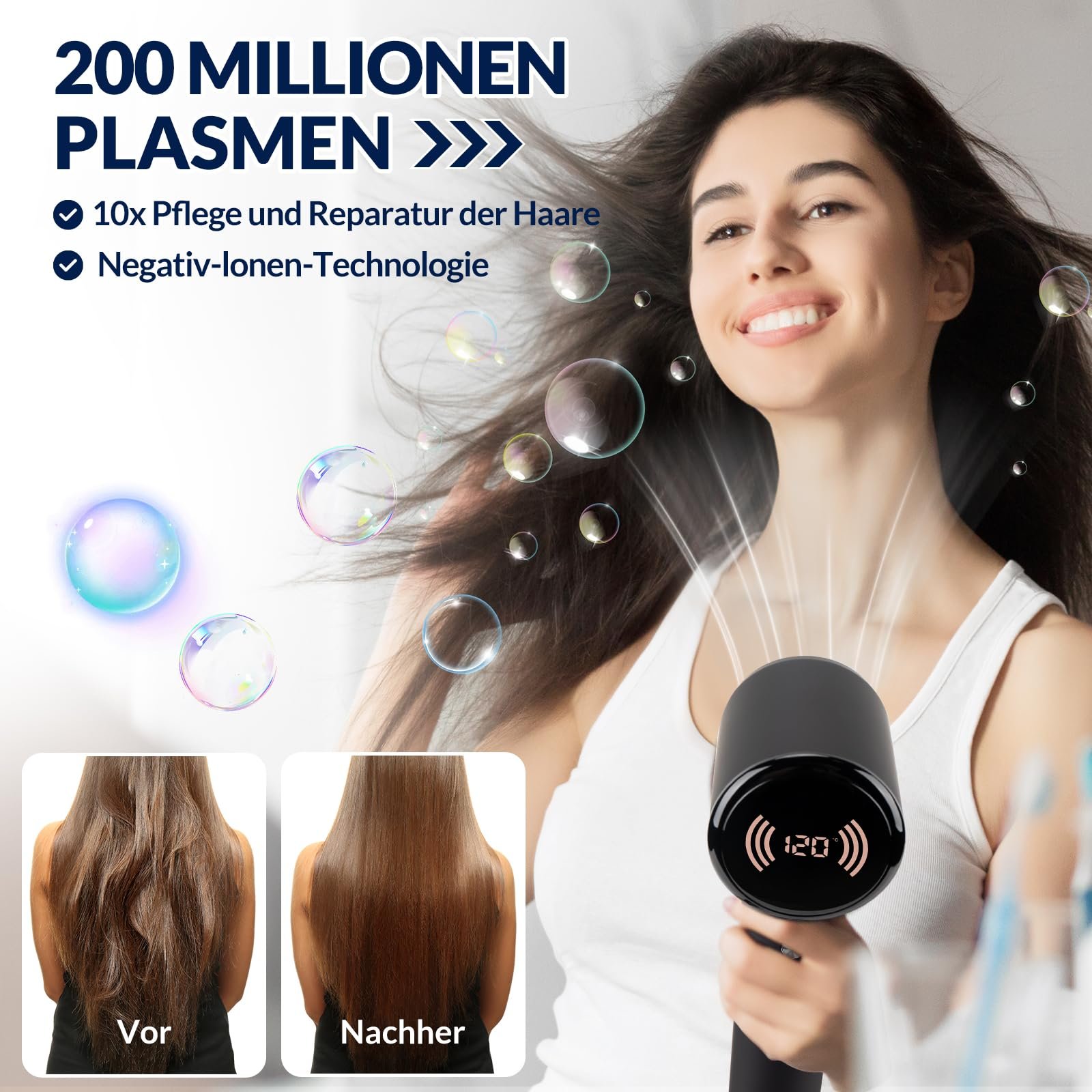 Фен Chignon Ion 1600 Вт с диффузором, черный, фото №3
