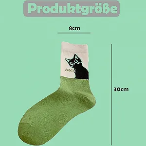 Носки с котами 5 пар, Женские носки с милыми рисунками котов, игривые носки с котами в 5 цветах (черный, белый, серый, зеленый, розовый), мягкие и удобные для женщин и подростков synthetic.ua - Фото 1