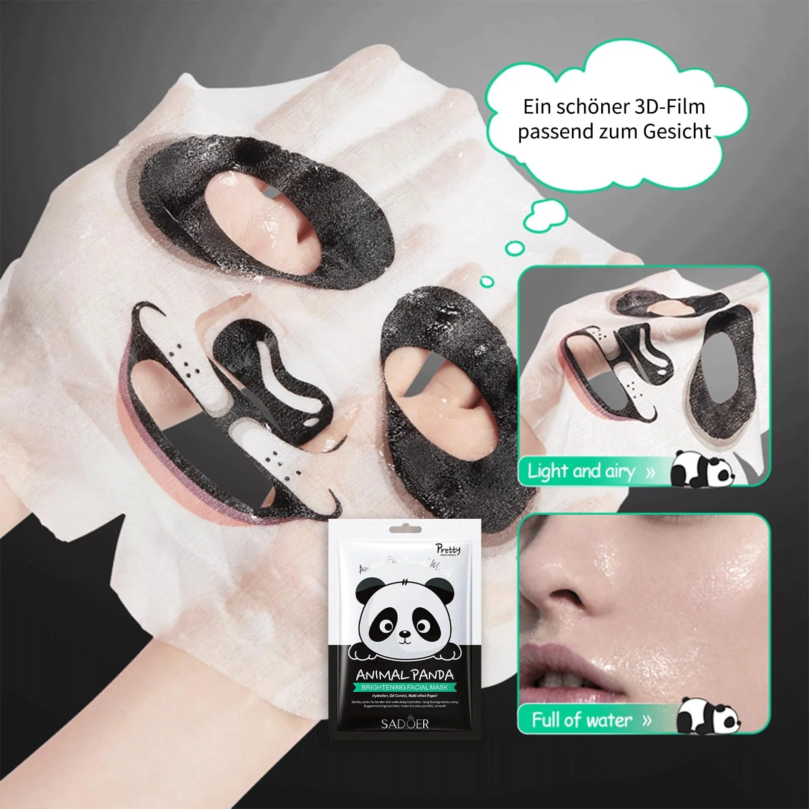 Тканевая маска для лица Shefave с животными, 6 штук - 3 вида, набор для ухода за кожей, набор листовых масок, успокаивающая маска, освежающая, милый набор масок для лица для женщин, фото №4