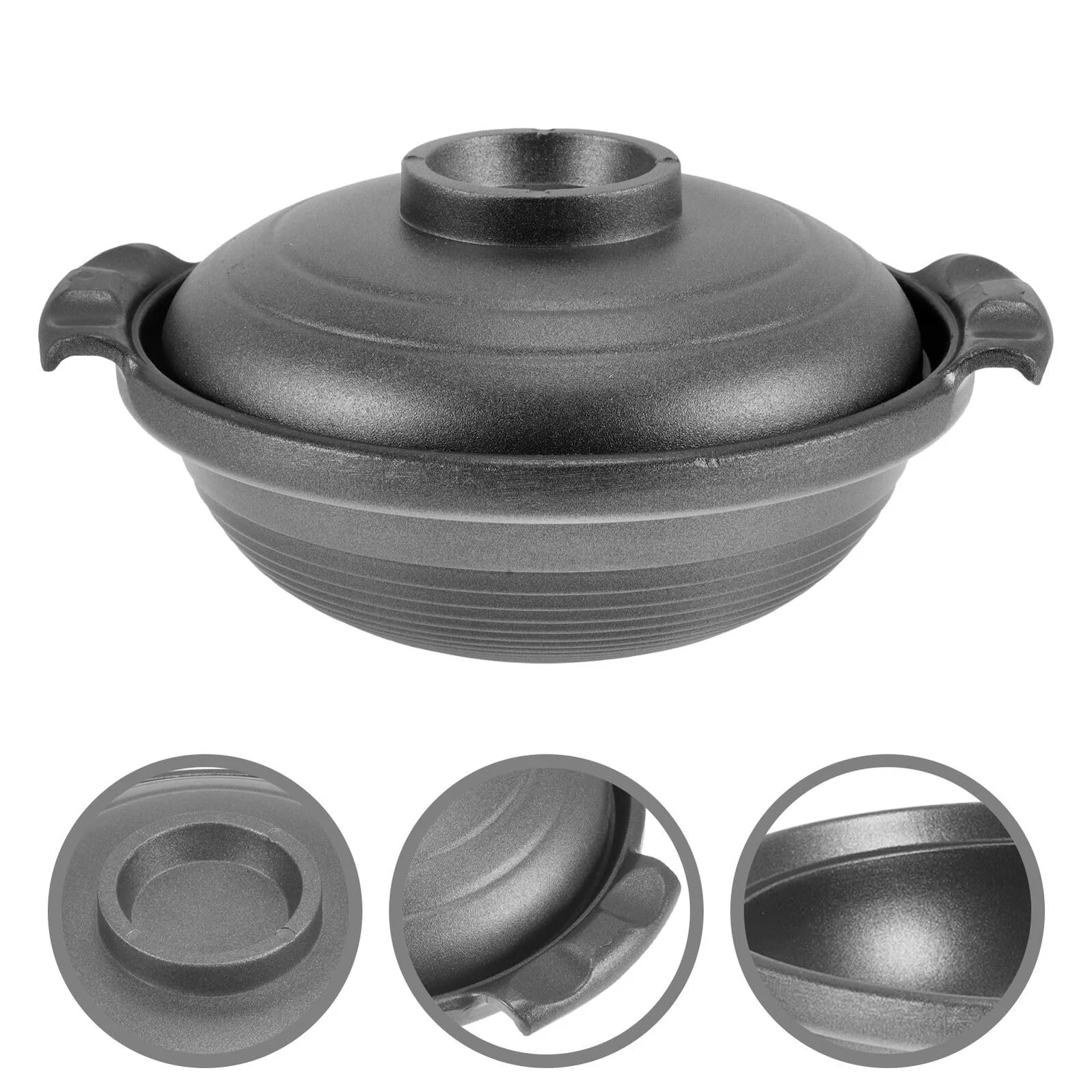 Каструля керамічна ABOOFAN з двома ручками антипригарна термостійка, фото №4