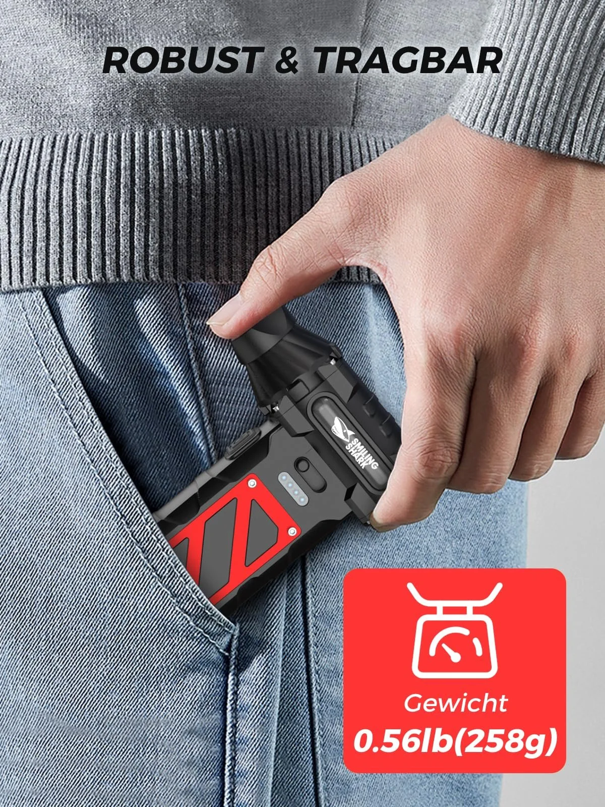 Електрична повітродувка Smiling Shark JF-02 110,000 rpm 8000 mAh Emergency Cutter & Hammer Black, фото №7