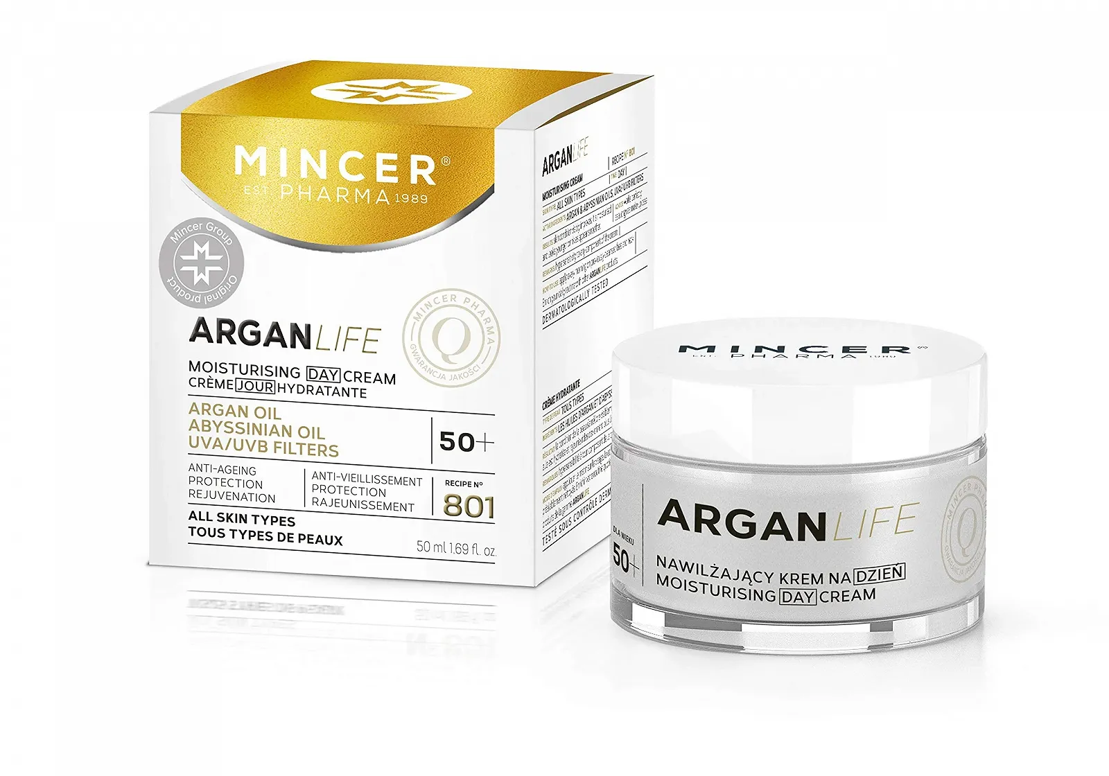 Денний крем Mincer Pharma Argan Life 50+ зволожувальний омолоджувальний захисний антивіковий 50 мл, фото №1