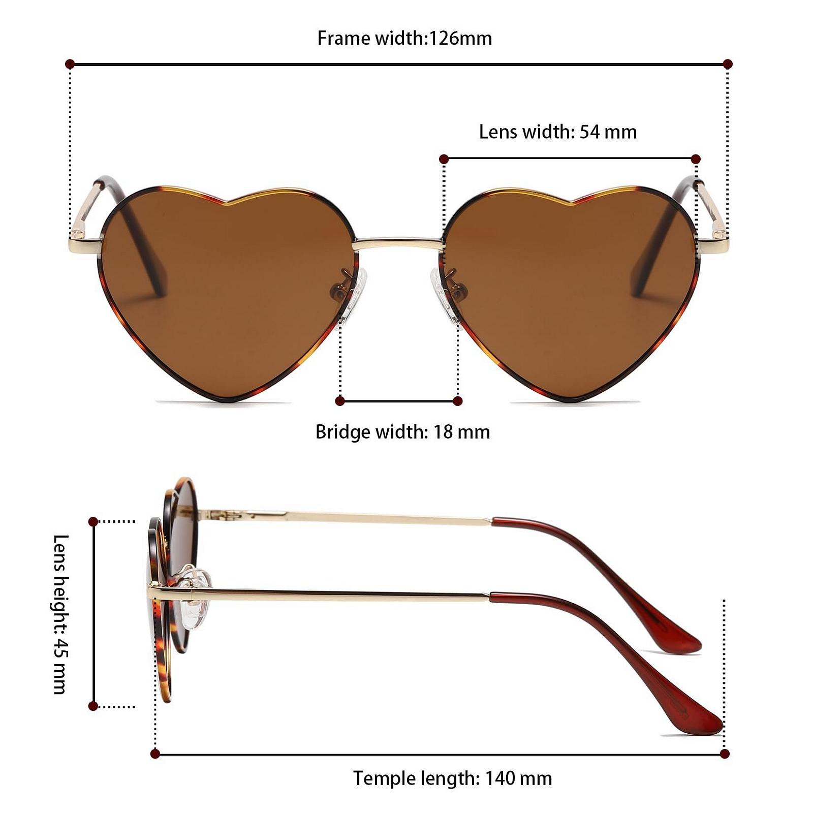Сонцезахисні окуляри Серце JCTAIFOO Поляризовані Жіночі Вінтажні Модні Золота Металева Оправа Форма Серця, фото №4