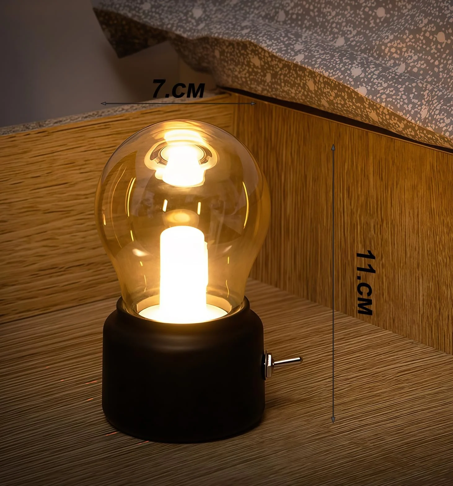 Настільна лампа Retro Mini LED USB акумуляторна вінтажна міні, фото №2