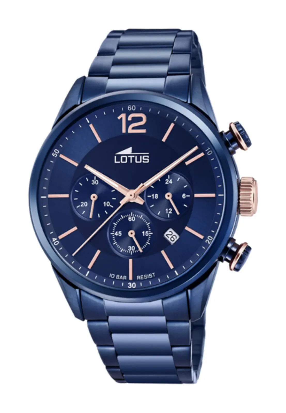 Мужской Хронограф Lotus 18680/2, сине-розовый, браслет, фото №1 Мужской Хронограф Lotus 18680/2, сине-розовый, браслет, фото №1