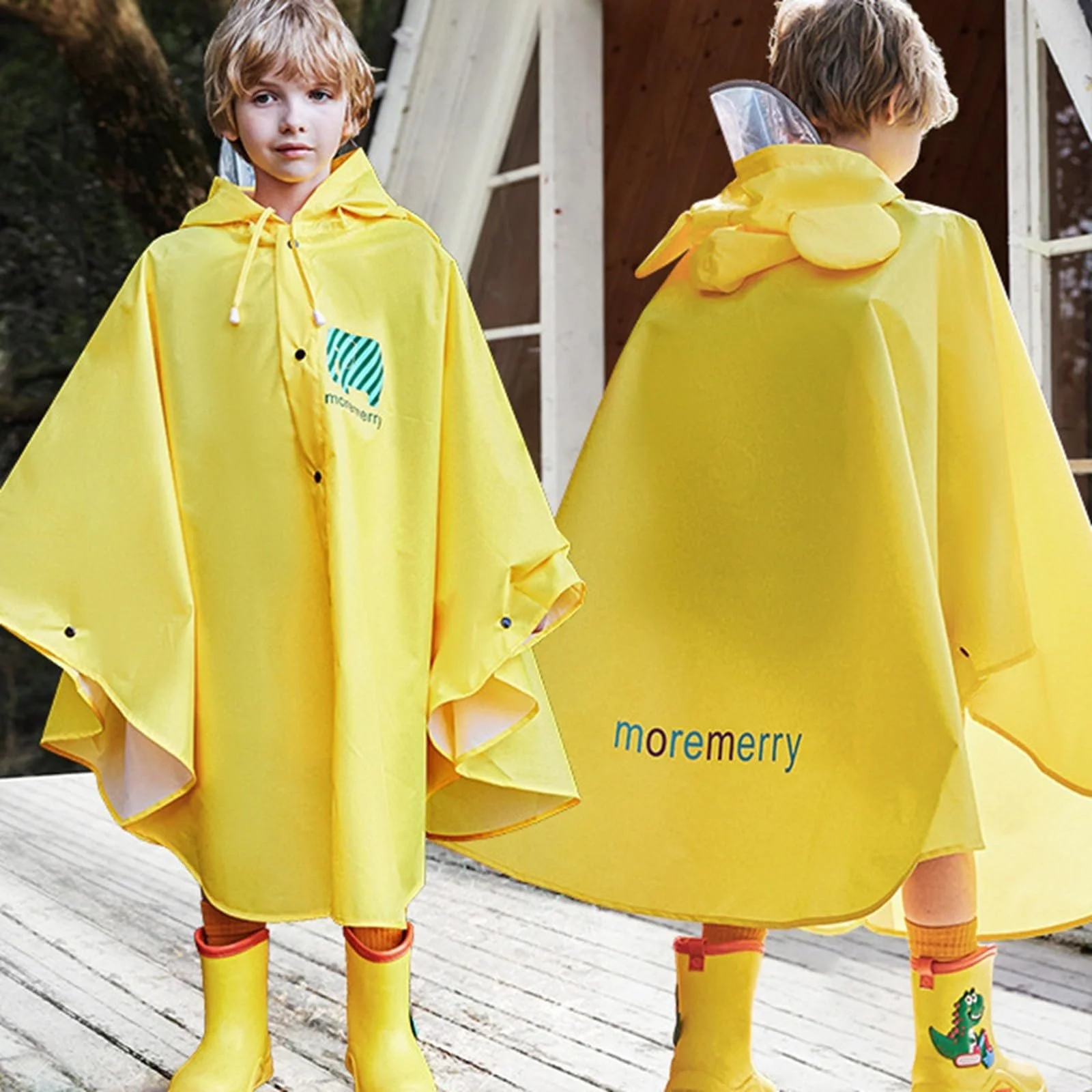 Легкий дощовик Beokeuioe з капюшоном для дітей водонепроникний дихаючий, фото №2