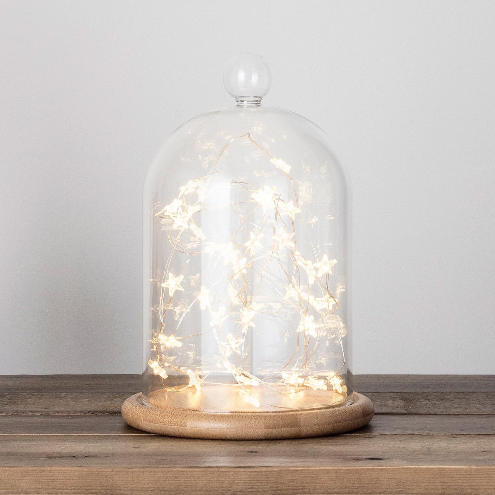 Гірлянда Lights4fun Micro LED Star Wire, теплий білий, на батарейках, з таймером, фото №2