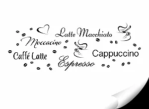 Наклейка на стіну Grandora Види кави W3047 Чорний synthetic.ua - Фото 1