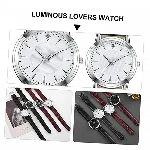 Наручные часы OATIPHO 2 шт. Романтические часы для влюбленных, очаровательные парные часы с точным и прочным стеклянным корпусом для повседневной жизни и праздников synthetic.ua - Фото 1