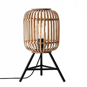 Настільна лампа BRILLIANT Woodrow 1x A60 E27 60 Вт Світло-коричневий - Фото 1