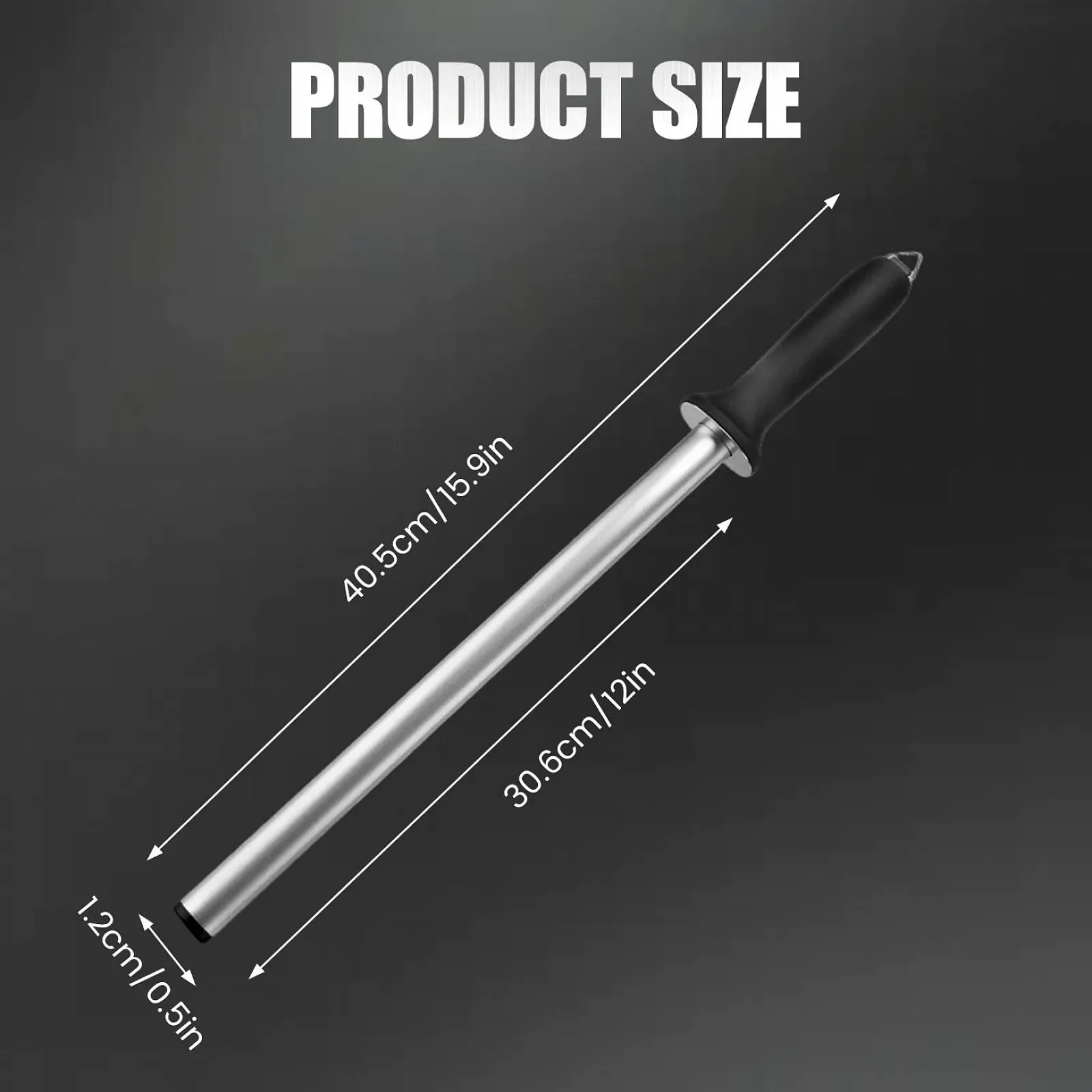 Мусат алмазний 12 дюймів професійний з руків'ям з ПП портативний, фото №3