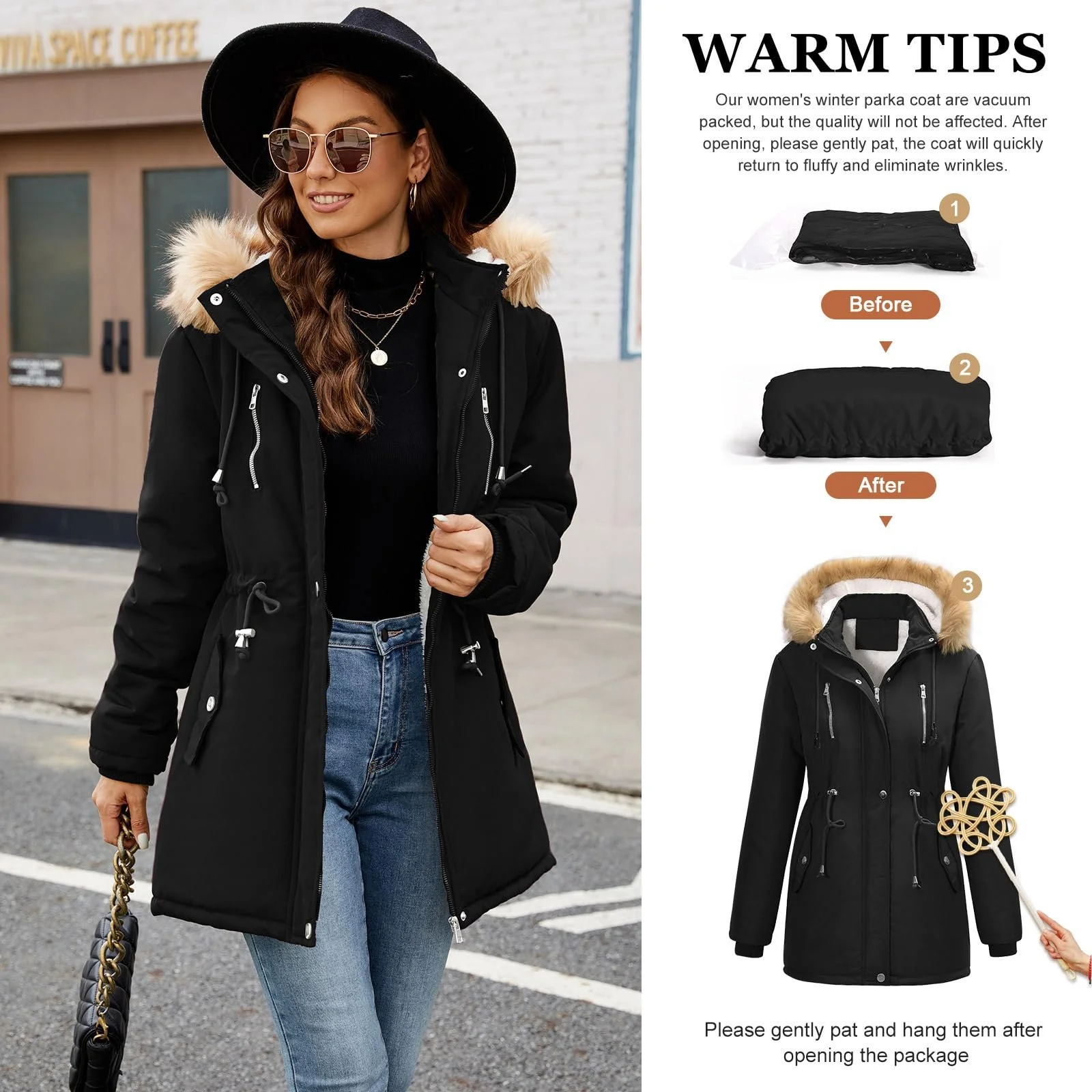 Жіноча зимова куртка FemiChic Довга, фото №5