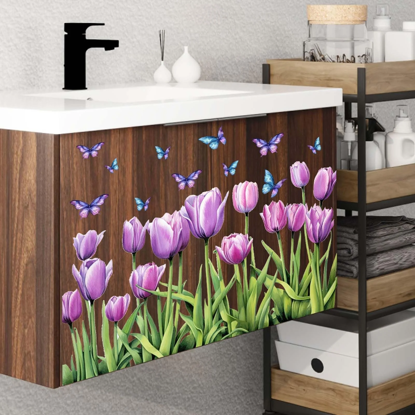 Наклейка на стену Tulip Butterfly 50 x 40 см Светло-фиолетовая, фото №7