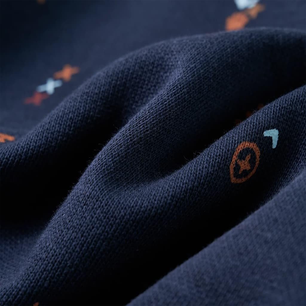 Дитячий світшот з лисицею, сорочка з довгими рукавами, темно-синій меланж, фото №7