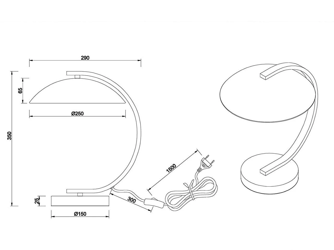Настільна лампа Reality Leuchten Retro R50881032 Матовий чорний, фото №3