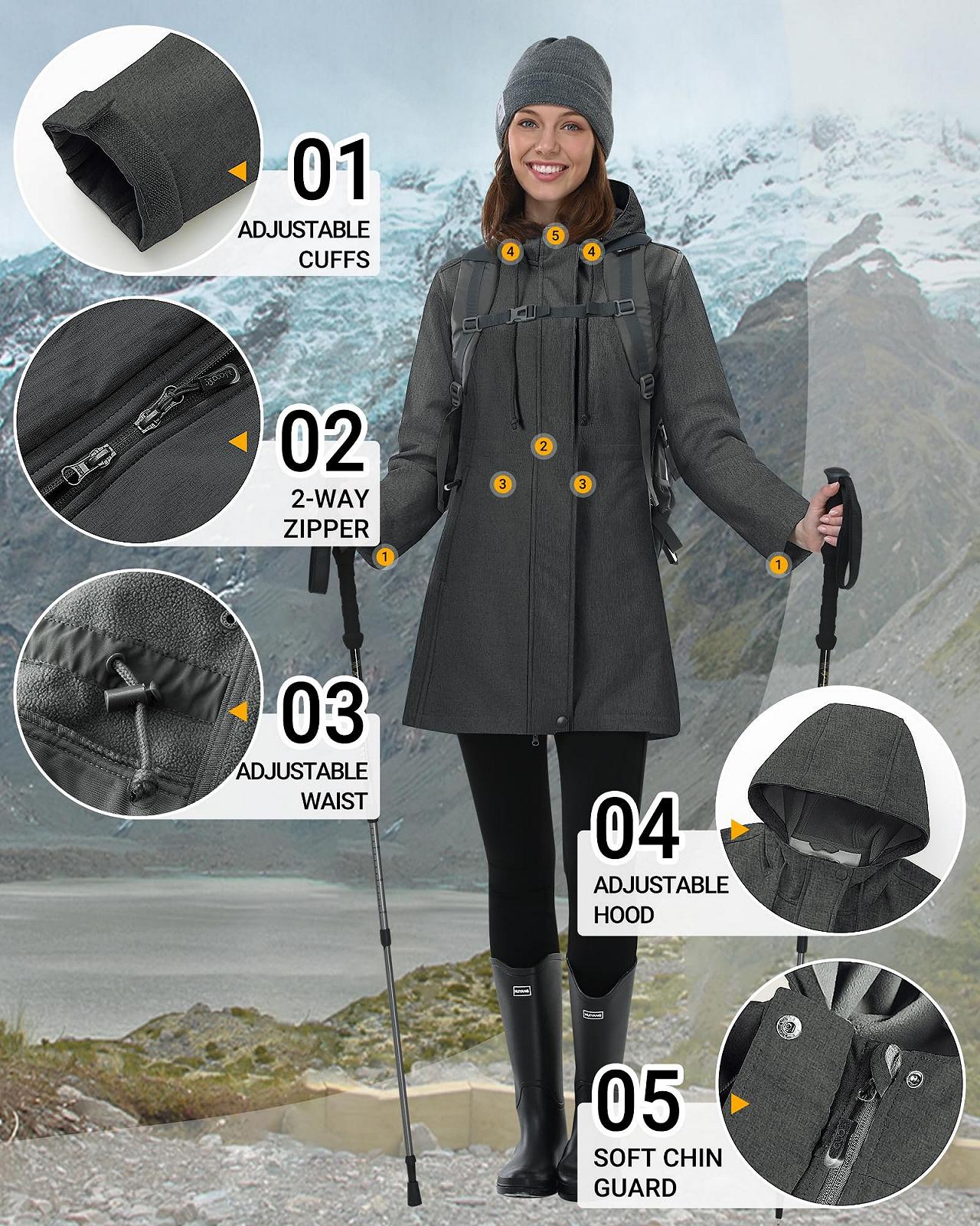 Куртка Softshell Outdoor Ventures Жіноча дощова куртка Функціональний дощовик Вітрозахисна водонепроникна куртка для активного відпочинку, фото №6