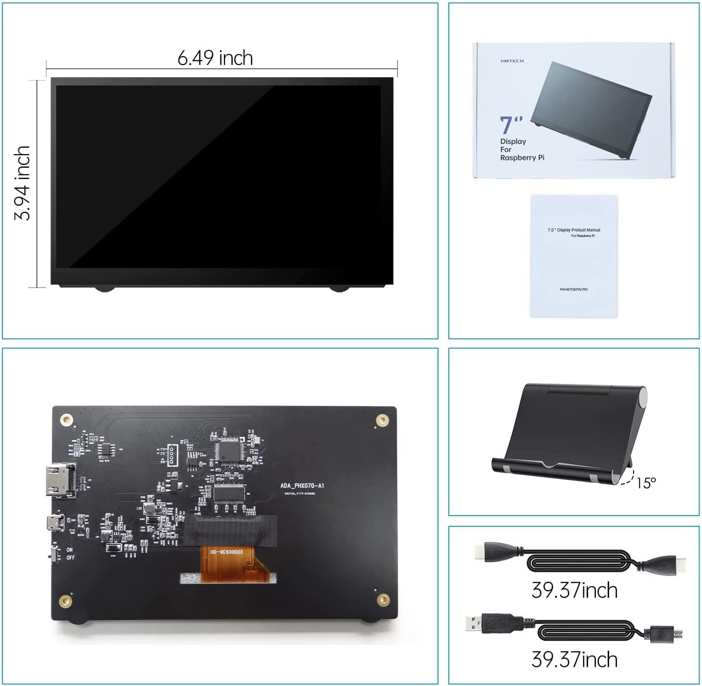 Портативний монітор HMTECH 7" HD IPS 60 Гц, фото №7