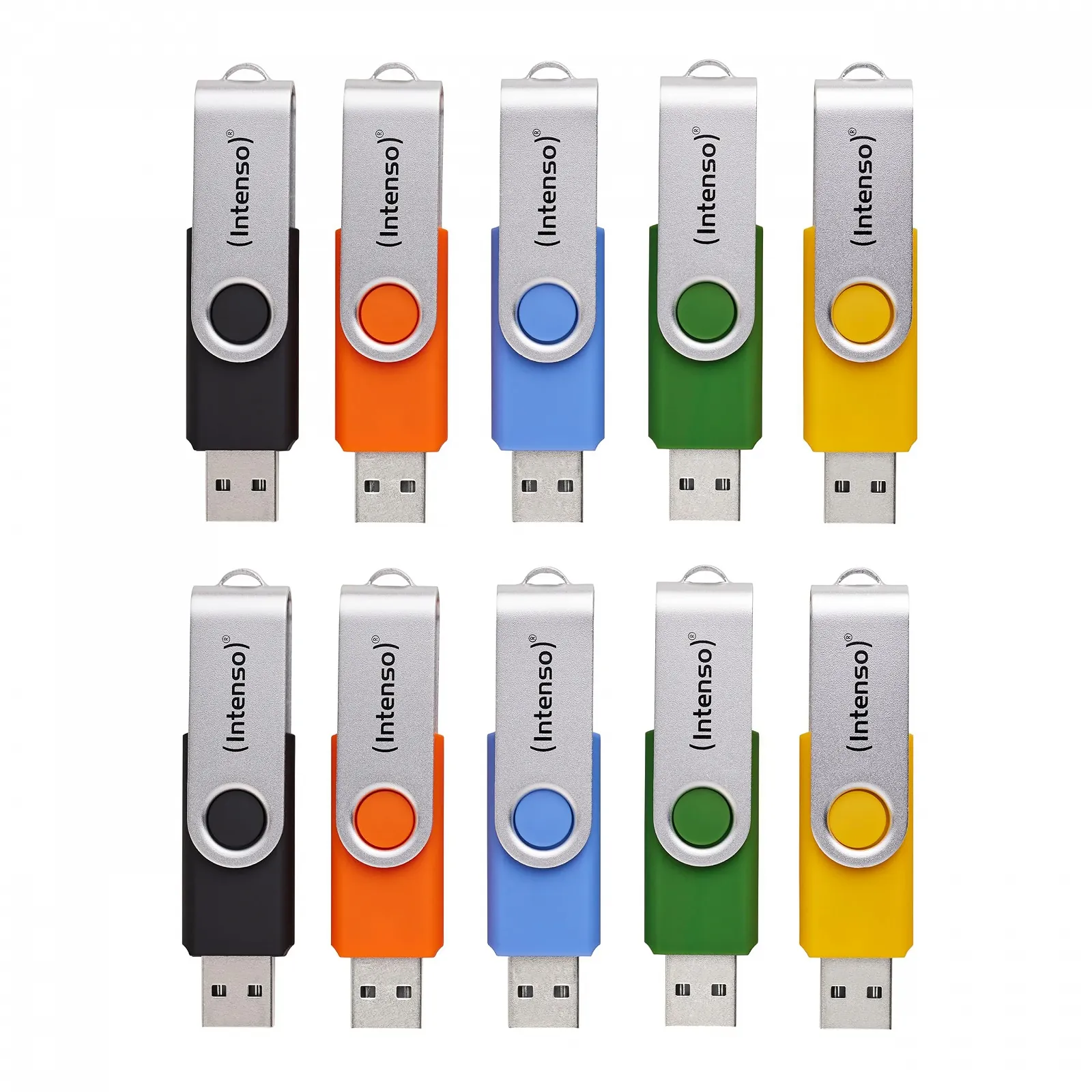 USB-накопичувач Intenso Basic Line 10 x 4 GB USB 2.0 Yellow Green Black Blue Orange, фото №1 USB-накопичувач Intenso Basic Line 10 x 4 GB USB 2.0 Yellow Green Black Blue Orange, фото №1
