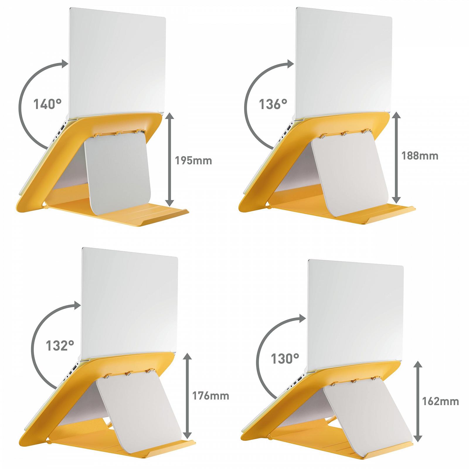 Подставка для ноутбука Leitz Ergo Cosy Регулируемая по высоте Желтый, фото №5