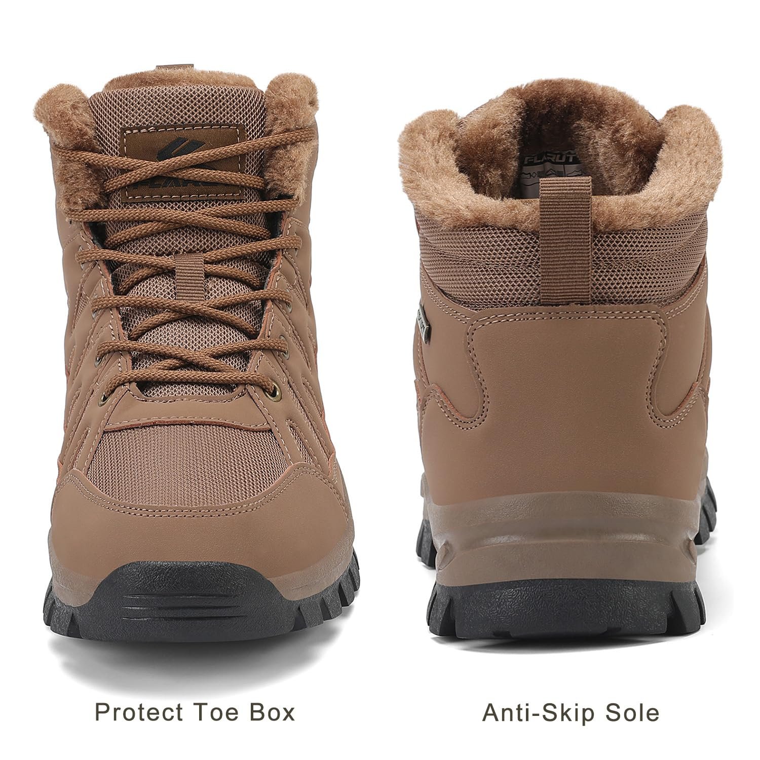Чоловічі черевики для хайкінгу FLARUT, теплі зимові черевики для вулиці, для снігу, трекінгу, фото №4