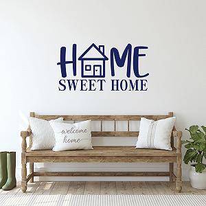 Наклейка на стіну GRAZDesign Home Sweet Home Сріблясто-сіра 58 x 30 см - Фото 1