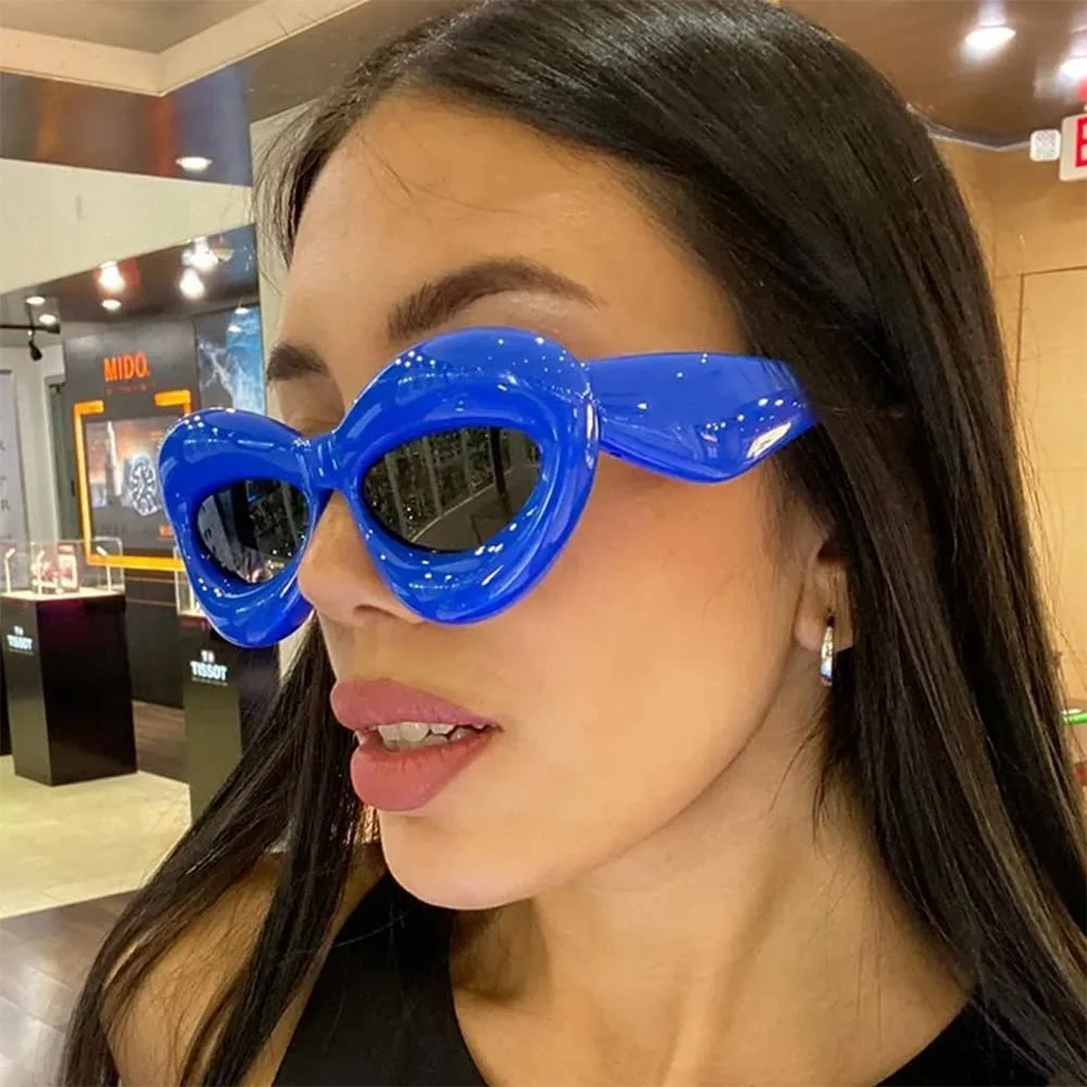 Сонцезахисні окуляри Унісекс Модні великі у формі губ Aiweijia Товста оправа, фото №3