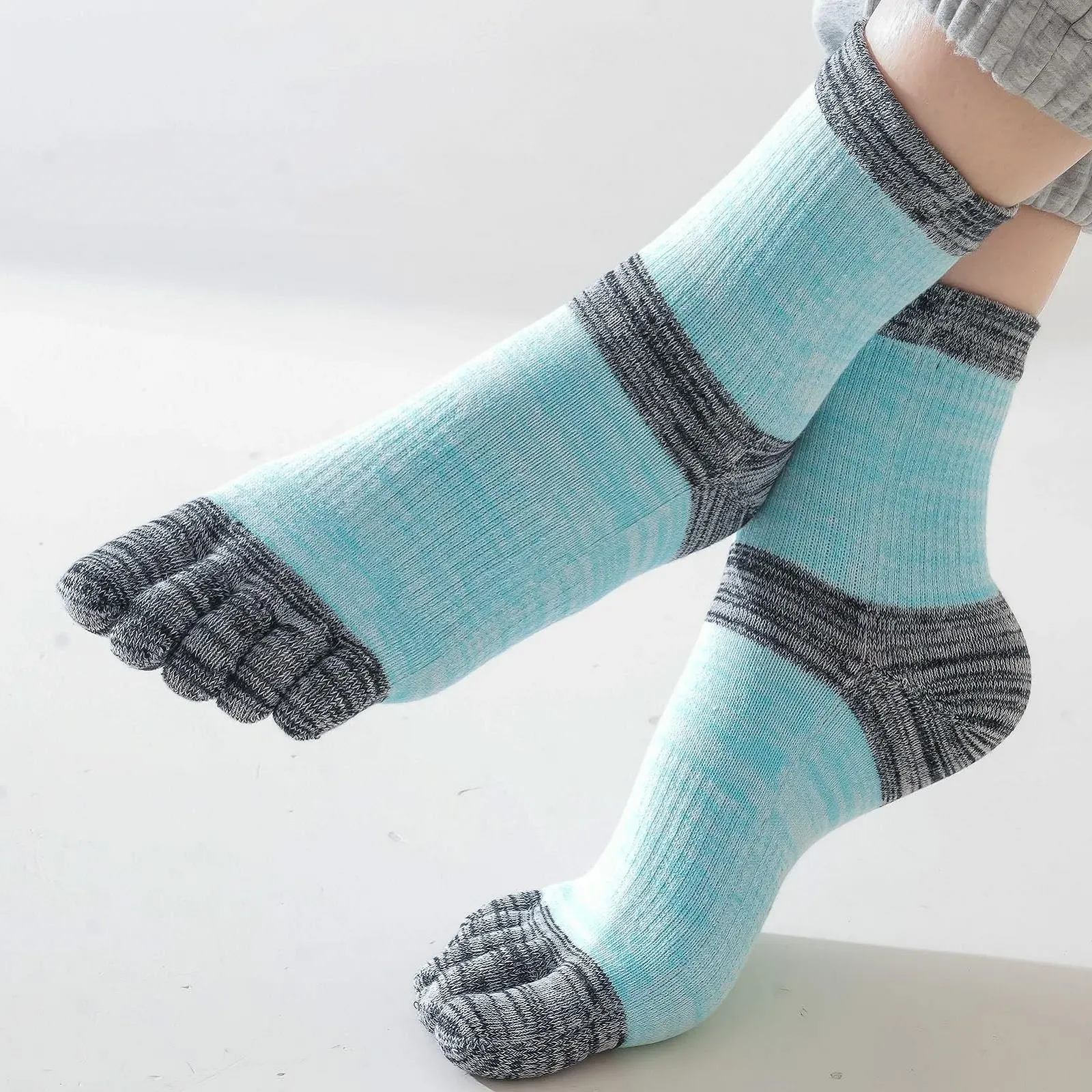 Шкарпетки для бігу жіночі, бавовняні шкарпетки з п'ятьма пальцями, 5 пар, фото №4 Шкарпетки для бігу жіночі, бавовняні шкарпетки з п'ятьма пальцями, 5 пар, фото №4