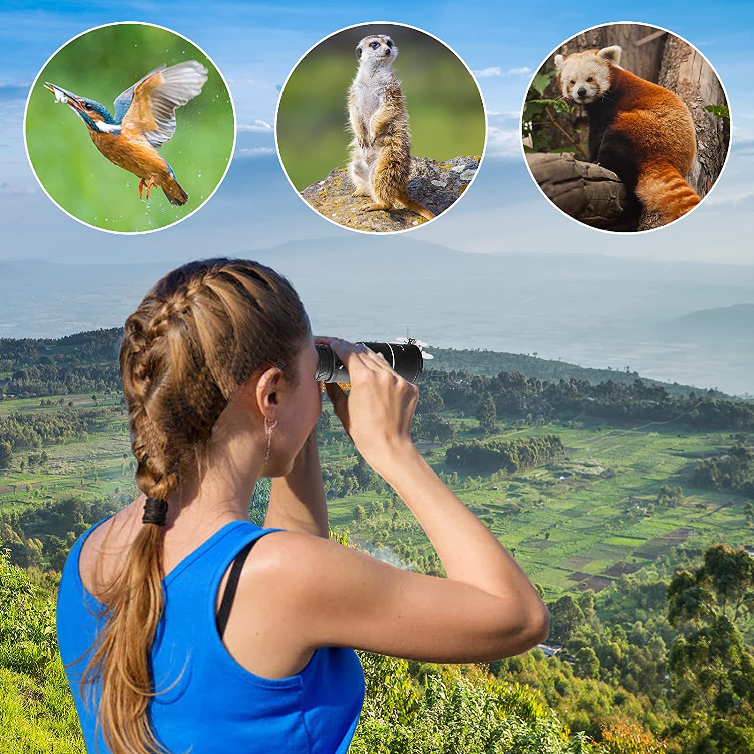 Телескоп TKTTBD HD Night Vision Monocular 16x52 Водонепроницаемый для наблюдения за птицами, охоты, кемпинга, туризма, концертов, фото №7