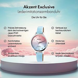 Женские часы Akzent Exclusive 1900233 из искусственной кожи с аналоговой кварцевой застежкой-пряжкой synthetic.ua - Фото 1