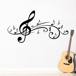 Наклейка на стіну GRAZDesign Music Keys 94 x 50 см чорна - Фото 1