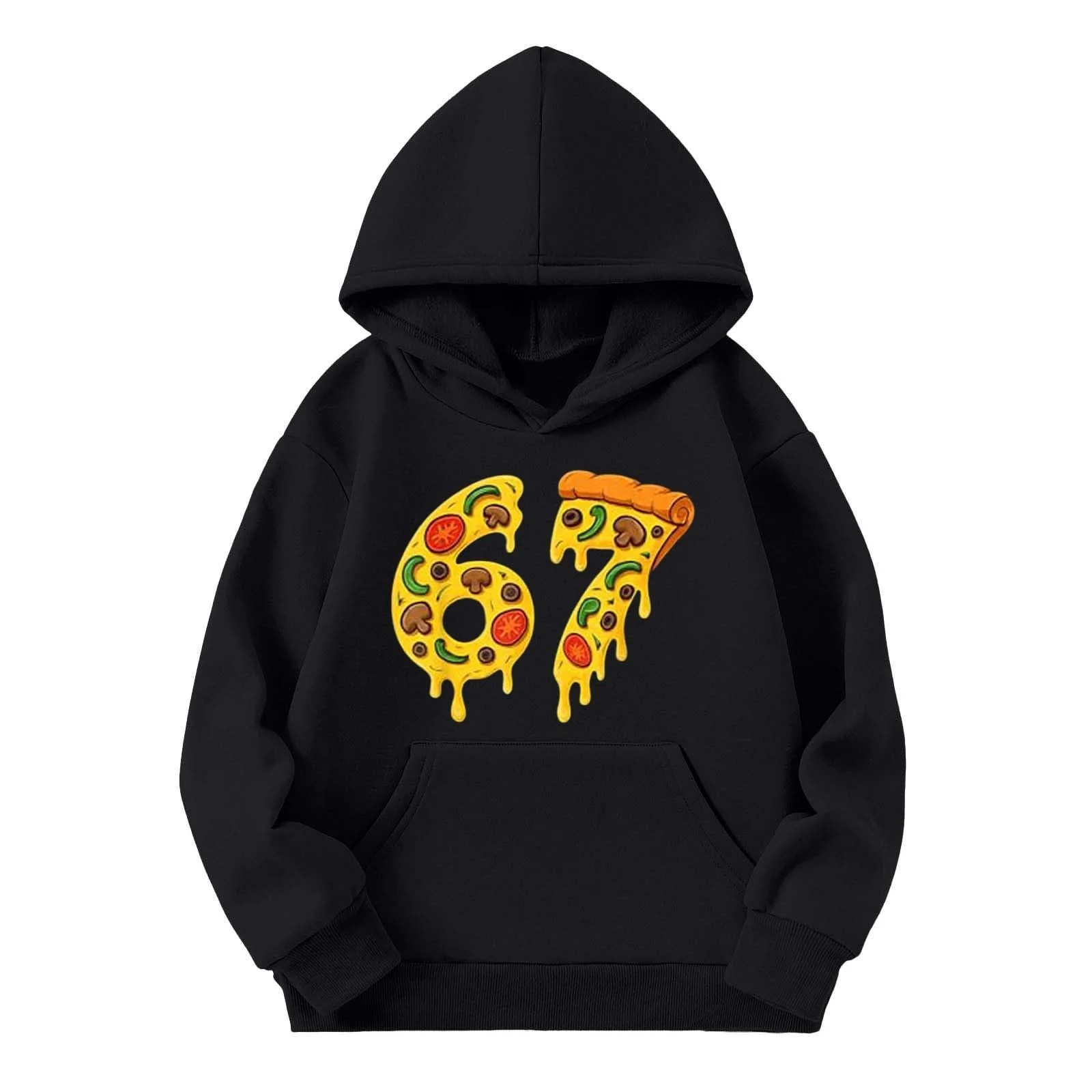 Худи Six Seven 67 Meme Y2K с длинным рукавом и капюшоном, с принтом 67, повседневный свитшот, для девочек и мальчиков, модный джемпер, фото №2