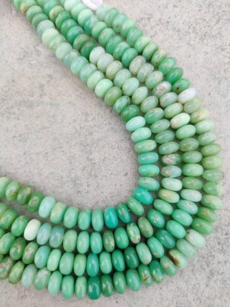 Бусины Хризопраз рондель гладкие 9-9.5 мм нить длиной 33 см ожерелья, браслета, фото №1