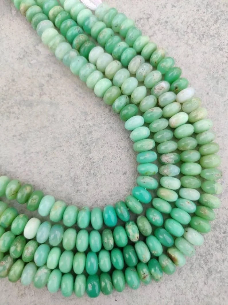 Намистини Хризопраз круглі гладкі 9-9.5 мм нитка довжиною 33 см для намиста, браслета, фото №1