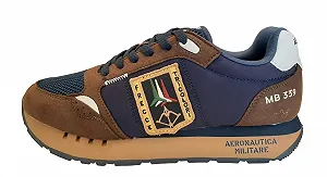 Кросівки Aeronautica Militare Frecce Tricolori Ecosuede/Nylon Синій/Коричневий U25AR08 242SC292CT3331 - Фото 1