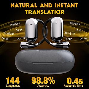 Навушники для голосового перекладу AI, 144 мови та акценти, перекладач реального часу, Bluetooth 5.4 synthetic.ua - Фото 1