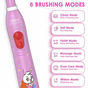 Електрична звукова зубна щітка CHAIN PEAK Rabbit 6 режимів для дітей 3-12 років synthetic.ua - Фото 1