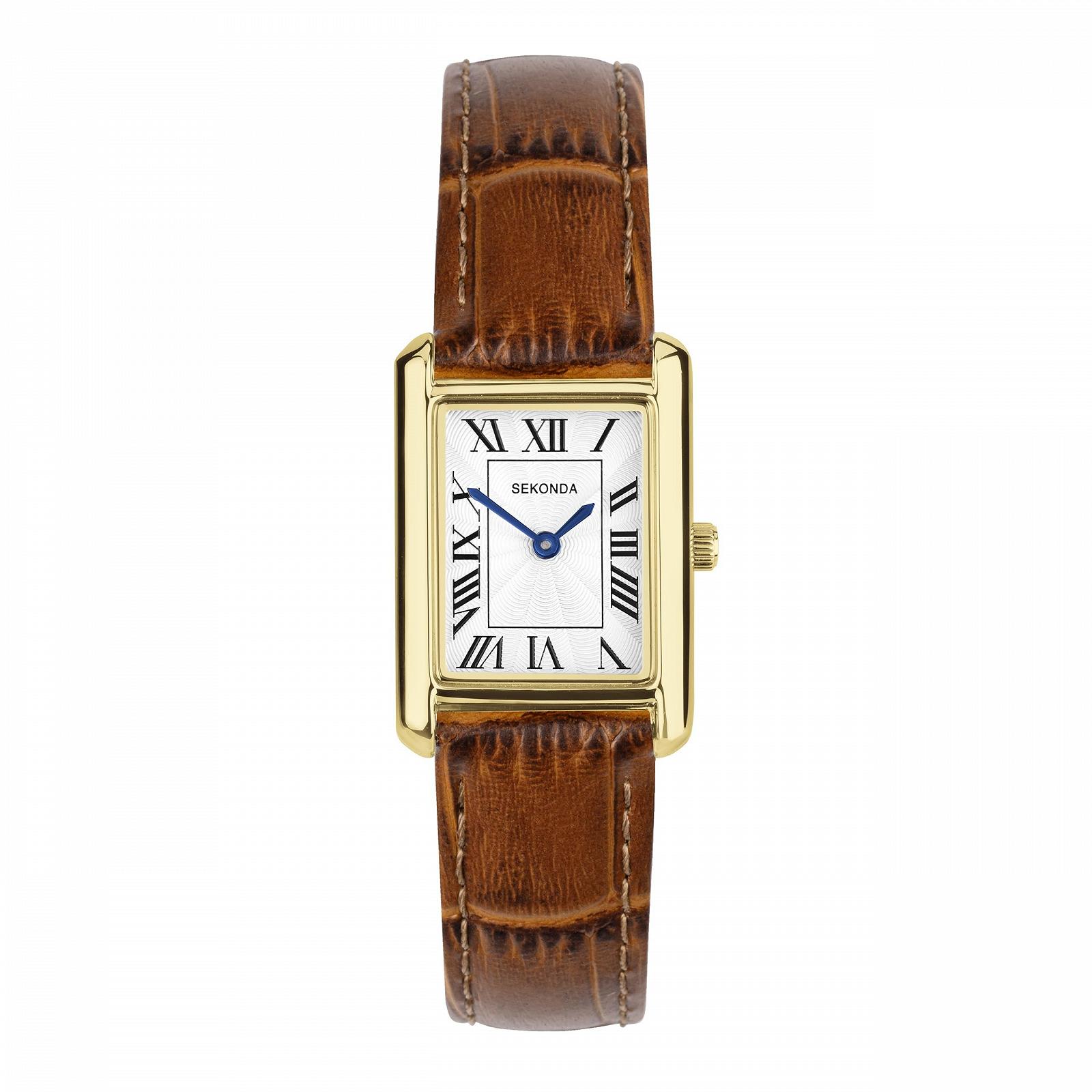 Годинник наручний Жіночий Sekonda Colette Classic 22 мм Білий циферблат Білий і Коричневий, фото №1